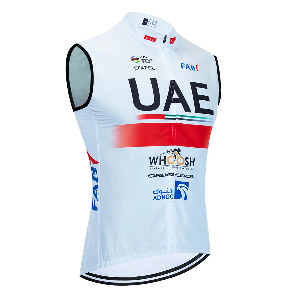 New 2024 UAE Cycling Jersey Fluor Green Windbreaker Men Bike Vest Maillot EFAPEL Team Ropa Ciclismo Jersey T-shirt Clothing