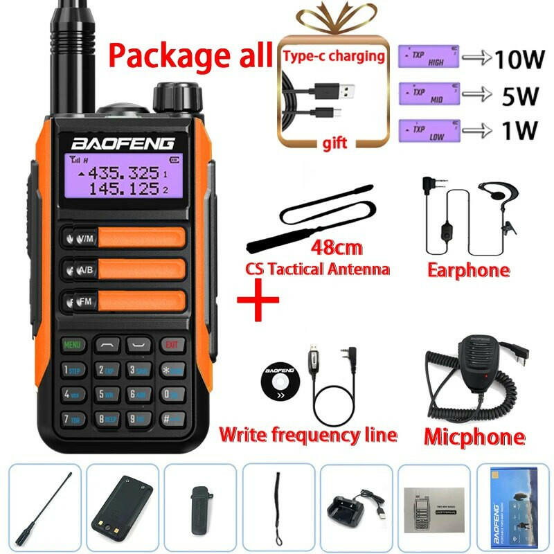 2023 Baofeng UV-16 PRO V2 Professional 10W Upgraded Of UV-5R UV-10R Walkie Talkie IP68 Waterproof Long Range Dual Band Ham Radio-WAYBIKER