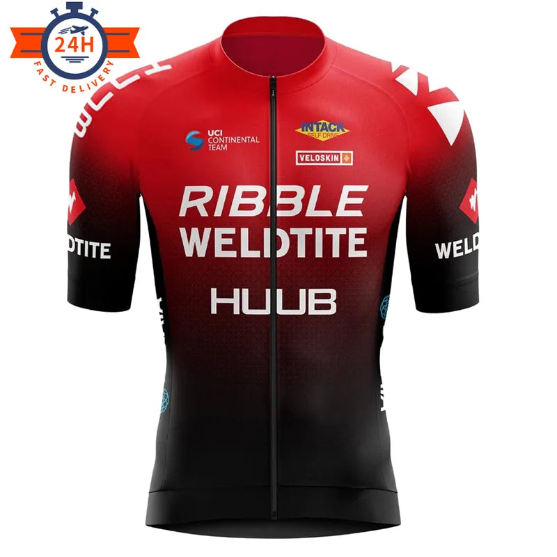 2023 Red HUUB Team Cycling Jersey Mountain Bike Clothes Summer Cycling Clothing MTB Bicycle Pro Cycling Sportwears Spot goods