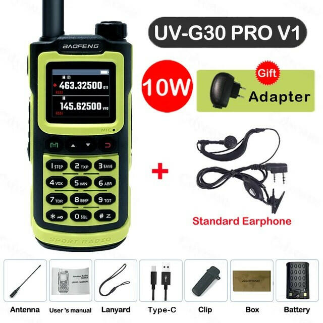 2023 Baofeng UV-G30 Pro V1 10W Walkie Talkie Four Bands Long Range Portable Ham Radios Copy Frequency Waterproof 2-Way Radio Ham-WAYBIKER