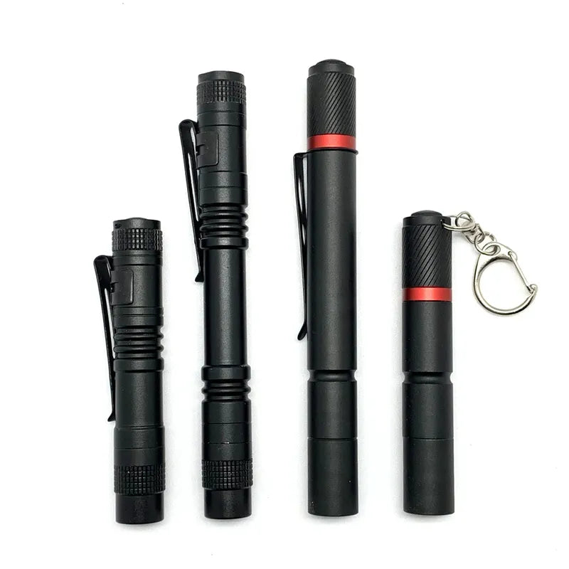 Mini Portable LED Flashlight  AAA Dry Battery Super Bright Waterproof With Pen Clip Light Emergency,  Outdoor Camping-WAYBIKER