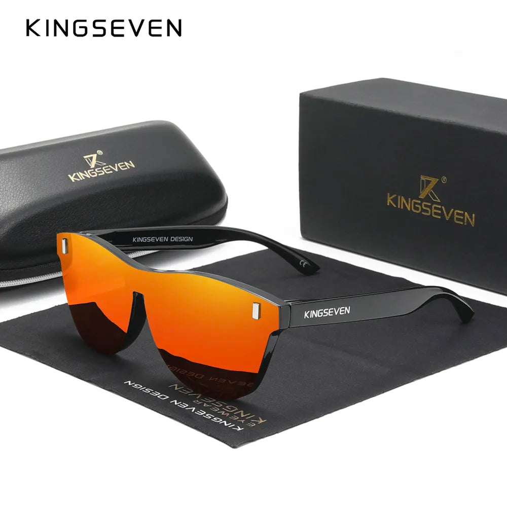 KINGSEVEN New Brand Design Men's Glasses Polarized Sunglasses Women Integrated Lens Fashion Eyewear Oculos de sol-WAYBIKER