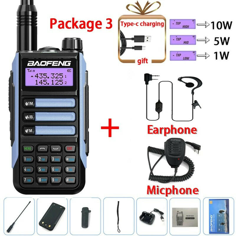 2023 Baofeng UV-16 PRO V2 Professional 10W Upgraded Of UV-5R UV-10R Walkie Talkie IP68 Waterproof Long Range Dual Band Ham Radio-WAYBIKER