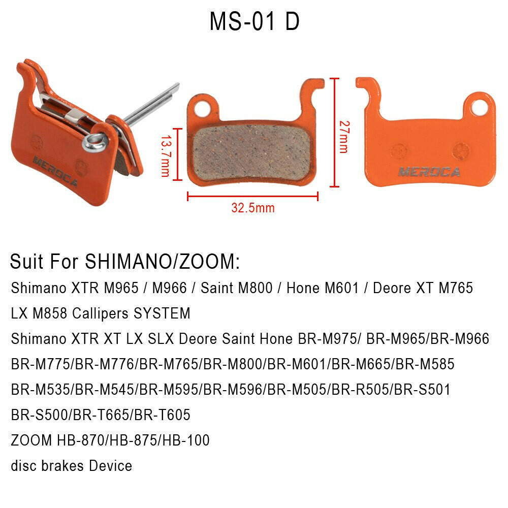 Bicycle Disc Brake Pads for Shimano B01S M375 M395 M446 M485 M486 M416 Deore M515 M525 Bike Resin Semimetal Brake Parts-WAYBIKER