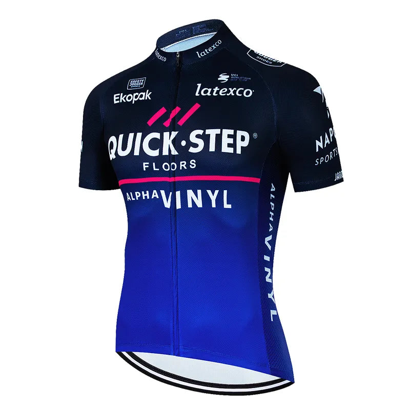 QUICK STEP 2023 Summer Cycling Jerseys Men Bike Short sleeve Clothing MTB Bicycle Ropa Ciclismo Cycling Clothing Quick Dry-WAYBIKER