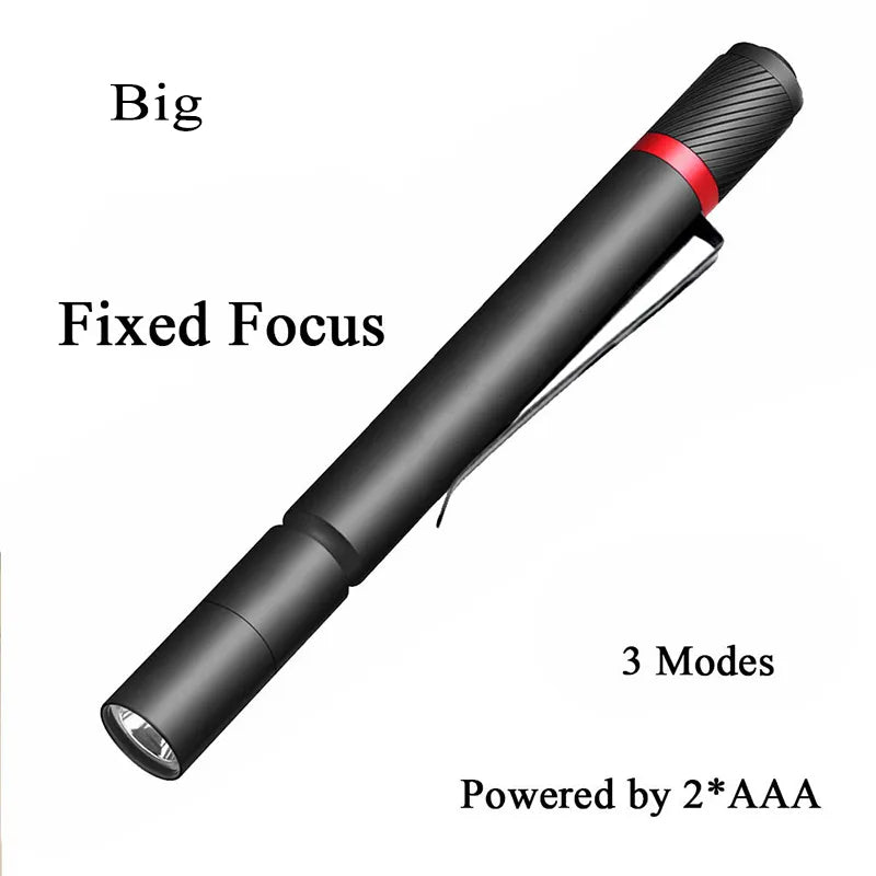 Mini Portable LED Flashlight  AAA Dry Battery Super Bright Waterproof With Pen Clip Light Emergency,  Outdoor Camping-WAYBIKER