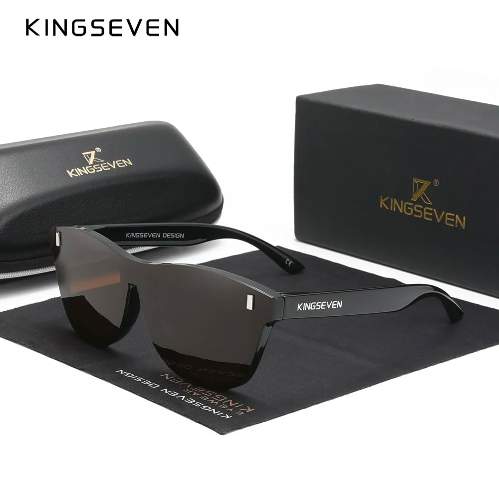 KINGSEVEN New Brand Design Men's Glasses Polarized Sunglasses Women Integrated Lens Fashion Eyewear Oculos de sol-WAYBIKER