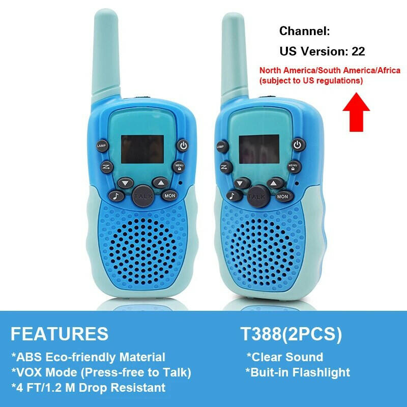 T388 Walkie Talkie Children 2Pcs Radio Receiver Walkie Talkie Toy Kids Birthday Gift Child Toys for Boys Girls 3 Km Hand-held-WAYBIKER