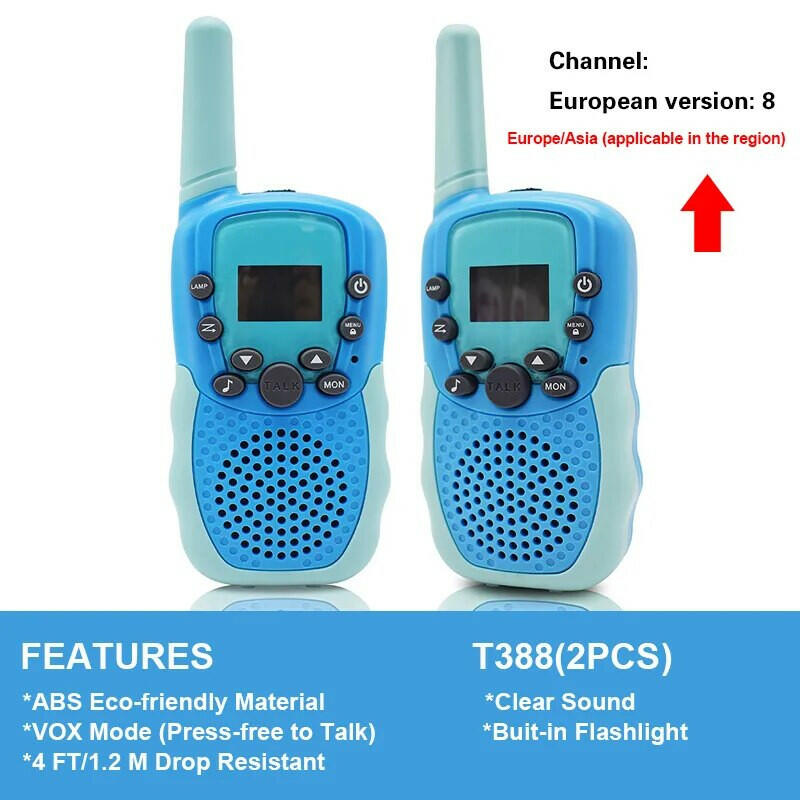 T388 Walkie Talkie Children 2Pcs Radio Receiver Walkie Talkie Toy Kids Birthday Gift Child Toys for Boys Girls 3 Km Hand-held-WAYBIKER