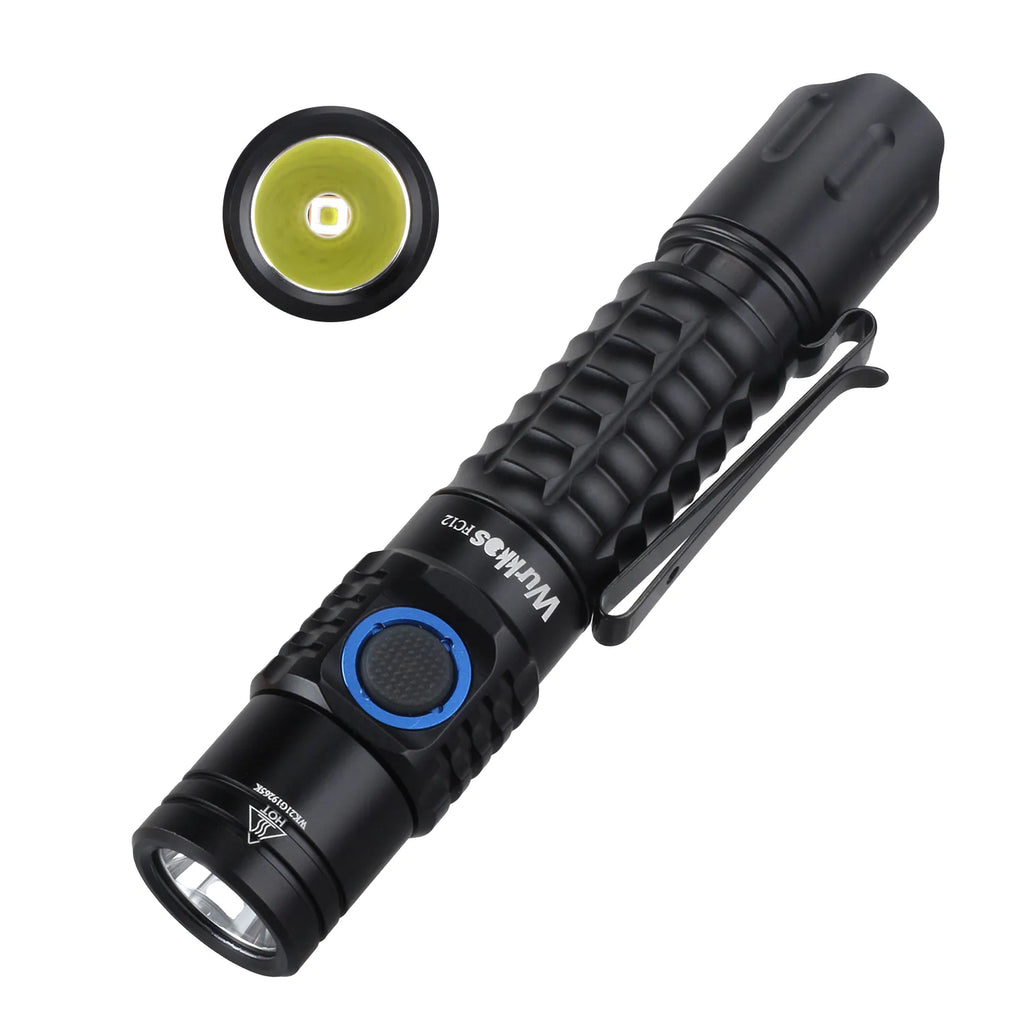 Wurkkos FC12 Rechargeable Torches Tactical Flashlights LED 18650 SFT40 2000lm ATR Power Indicator USB-C IPX8 EDC Camp Lighting-WAYBIKER