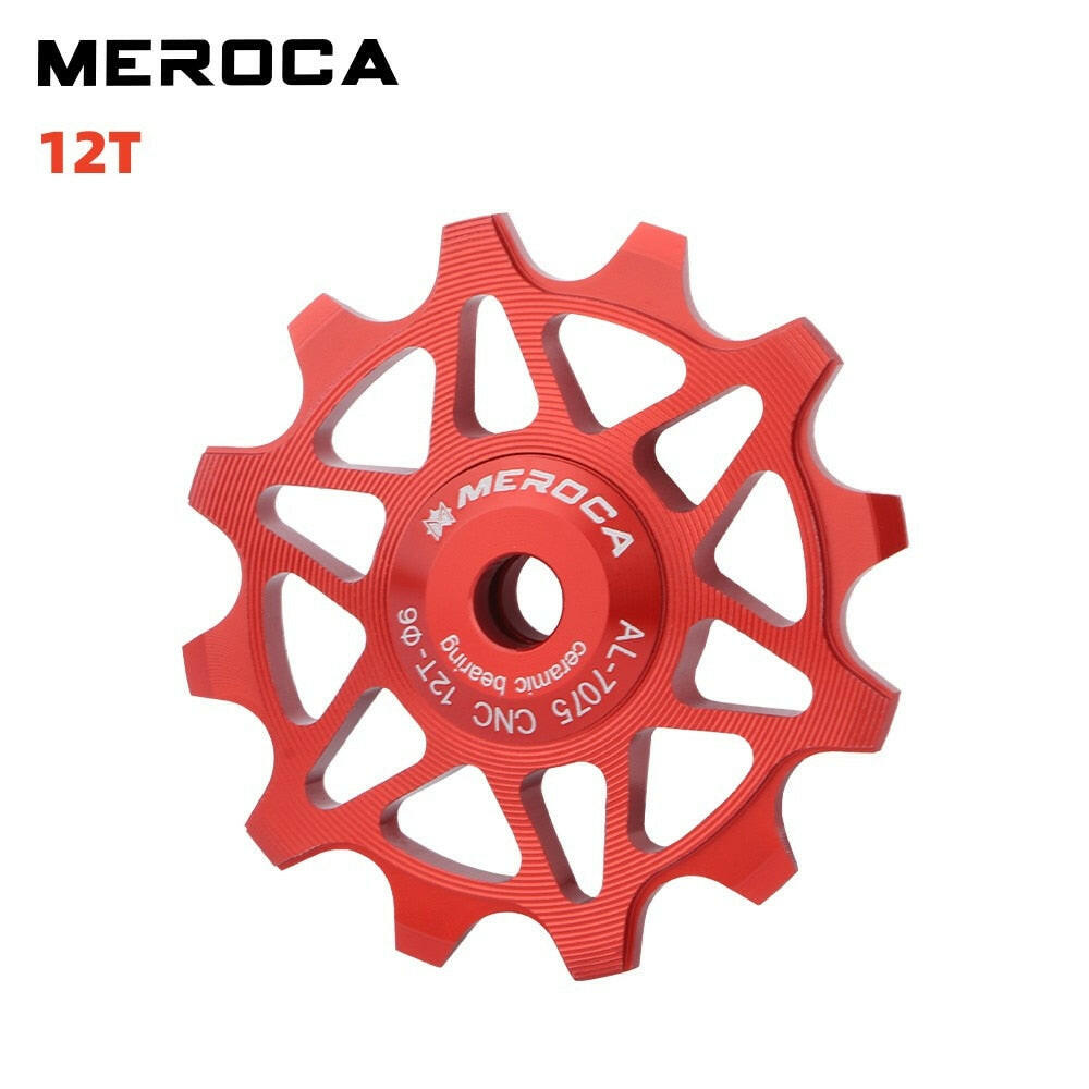 MEROCA Ceramic Pulleys 12/14T Bicycle Derailleur 9v 10v 11v Rear Derailleur Mtb Pulleys Wheel Ceramic Bearing Road Mountain Bike-WAYBIKER