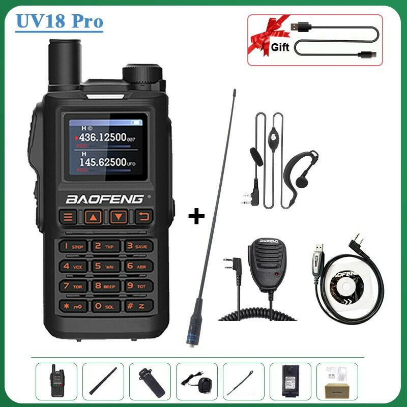 Baofeng UV18 Pro Orange Walkie Talkie 999 Channels 4 Bands UV18i UVi Two Way Radio UV18H L UV-G28 Handheld Transceiver Powerful-WAYBIKER