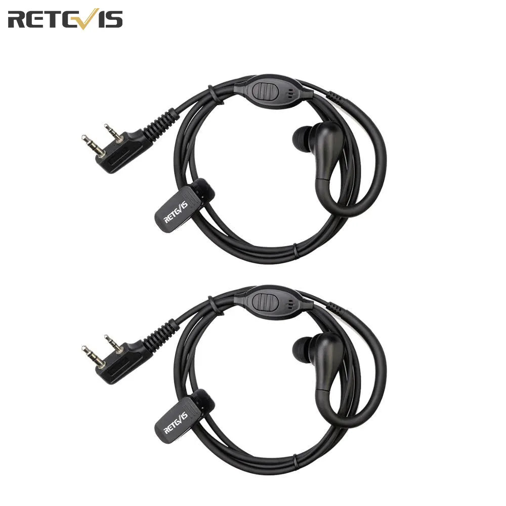 Retevis EEK007 2Pin Earhook Earpiece Walkie Talkie 2 Pcs Earphone For Retevis RB618 H777 RT622 Two Way Radio For Kenwood/Baofeng