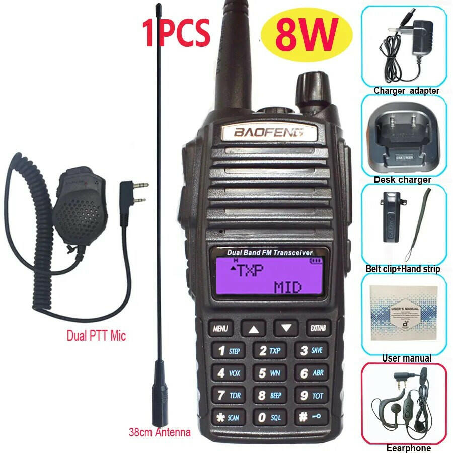 Professional Walkie Talkie UV82 FM Baofeng UV 82 8W Ham Radio Station VHF UHF Transceiver Hunting Radios Amateur Comunicador-WAYBIKER