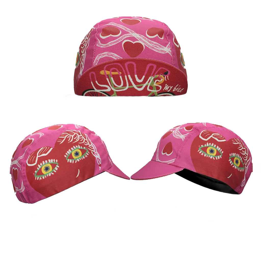 New Summer Breathable Couple Pink Cycling Cap Bike Hat  Men And Women-WAYBIKER