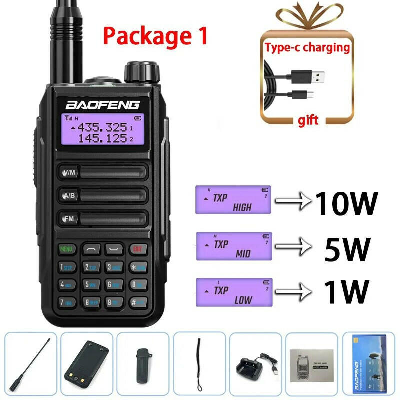 2023 Baofeng UV-16 PRO V2 Professional 10W Upgraded Of UV-5R UV-10R Walkie Talkie IP68 Waterproof Long Range Dual Band Ham Radio-WAYBIKER