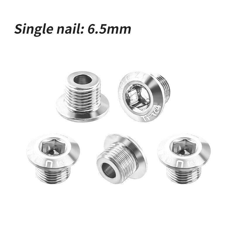 MUQZI 5PCS Chainring Bolts TC4 Titanium Alloy Single Double Chainring Screws For MTB Road BMX Bike Crank Chainwheel Bolts-WAYBIKER