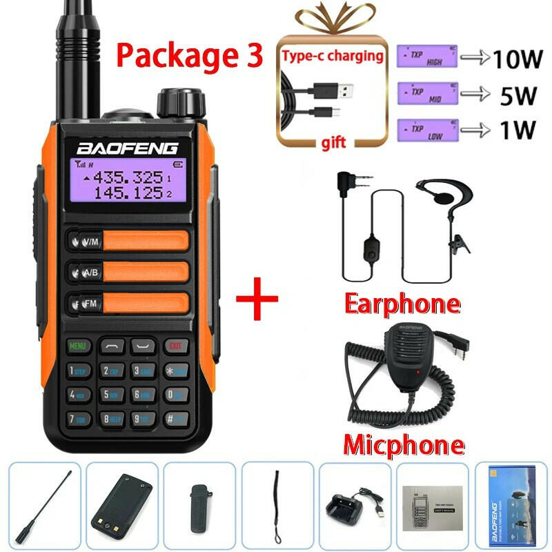 2023 Baofeng UV-16 PRO V2 Professional 10W Upgraded Of UV-5R UV-10R Walkie Talkie IP68 Waterproof Long Range Dual Band Ham Radio-WAYBIKER