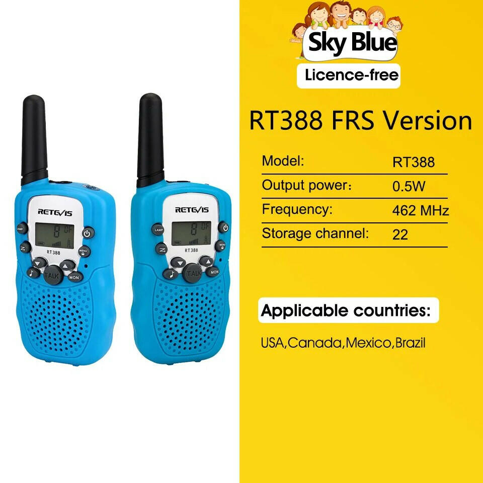 RETEVIS RT388 Walkie Talkie Children 2 Pcs Children's Radio Receiver Walkie-Talkie Kids Birthday Gift Child Toys for Boys Girls-WAYBIKER