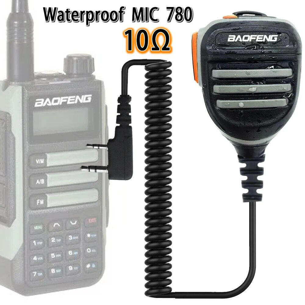 2023 Baofeng Walkie Talkie Speaker Microphone PTT Mic For Baofeng UV5R BF-888S UV-10R UV 16 Pro Two Way Radio2 Pin Waterproof-WAYBIKER