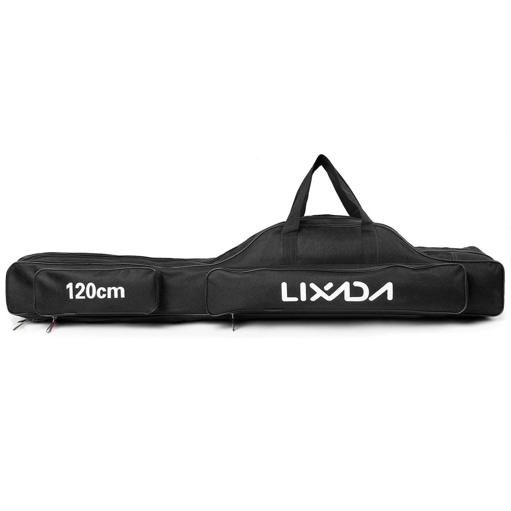 Lixada 3-Layer Portable Folding Fishing Rod Bag 90cm/120cm/150cm Fishing Tackle Case Multifunctional Fishing Rod Bags Case