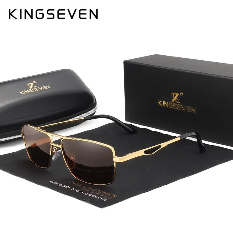 KINGSEVEN Brand Classic Square Polarized Sunglasses Men's Driving Male Sun Glasses Eyewear UV Blocking-WAYBIKER