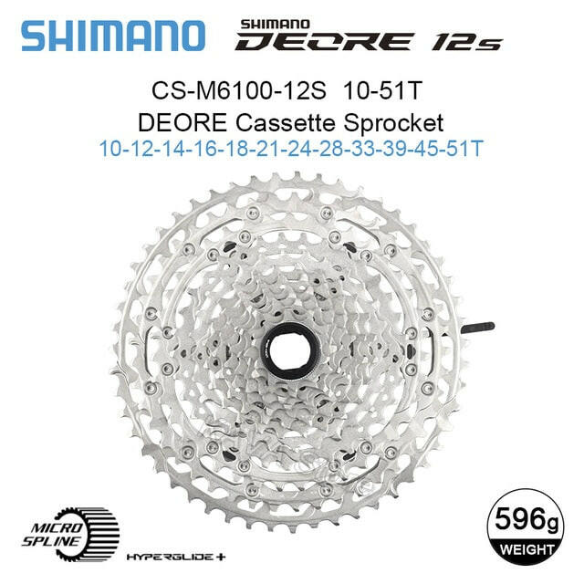 Shimano XT SLX Deore M8100 M7100 M6100 12 Speed Mountain Bike Flywheel 12V K7 12S Sprocket 10-51T Micro Spline Cassette-WAYBIKER