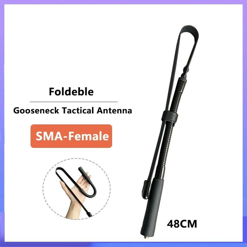 Gooseneck Tactical Antenna UV-16 Pro VHF UHF SMA-Female Foldable Antenna For Baofeng Walkie Talkie UV-82 UV-5R Two Way Radio-WAYBIKER