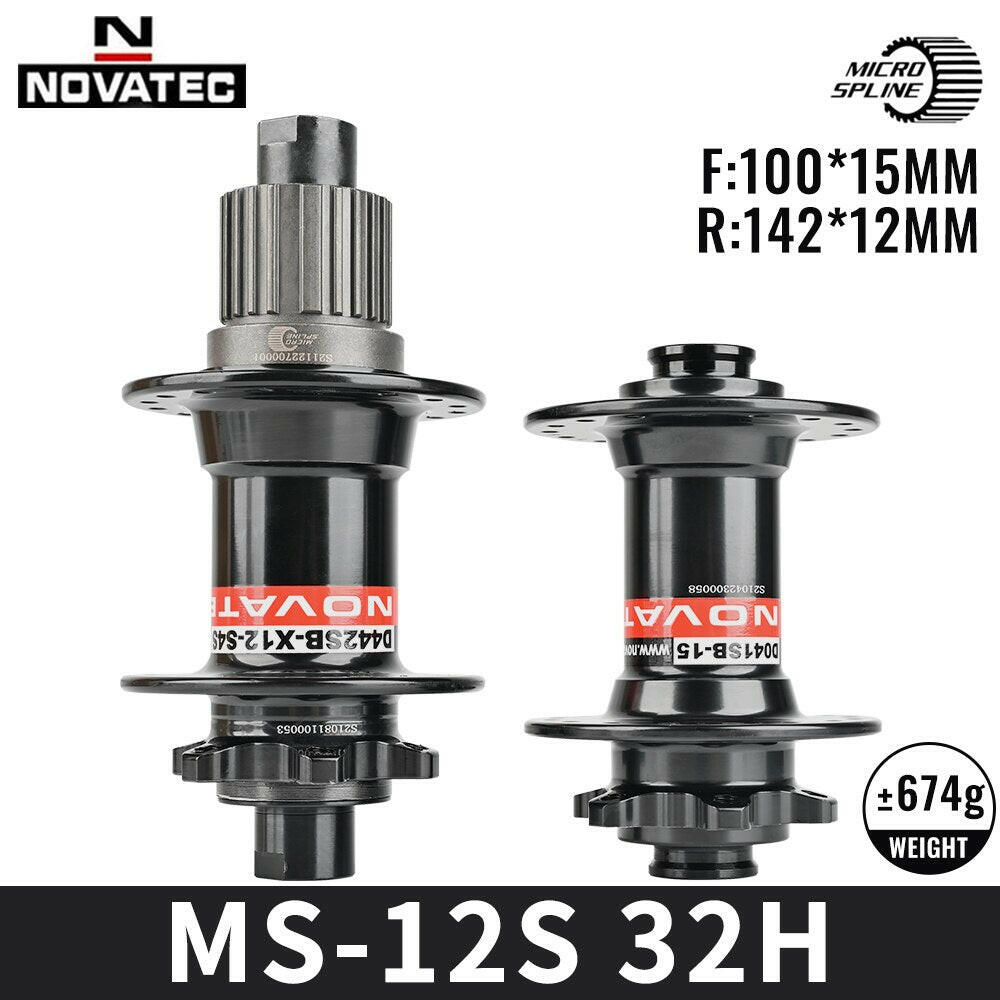 Novatec Bicycle Hubs D041/D442SB MTB Bike CRMO Bearings Steel Freehub Cassette MS Micro Spline 12S For XT/SLX M6100/M7100/M8100-WAYBIKER