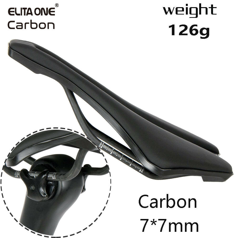 ELITAONE Bicycle Saddle 245*139mm Ultralight 126g MTB/Road Bike Front Seat Mat Carbon Rail 7*7mm