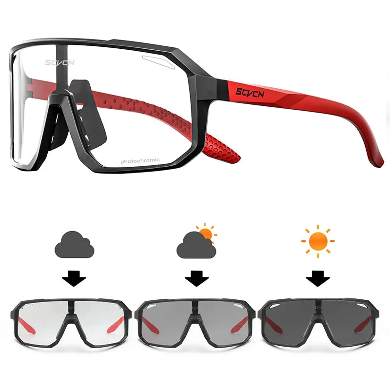 Cycling Glasses Photochromic Sunglasses Men Women Mountain Bike Road Eyewear New Bicycle Riding Outdoor Sports Hiking Goggles-WAYBIKER