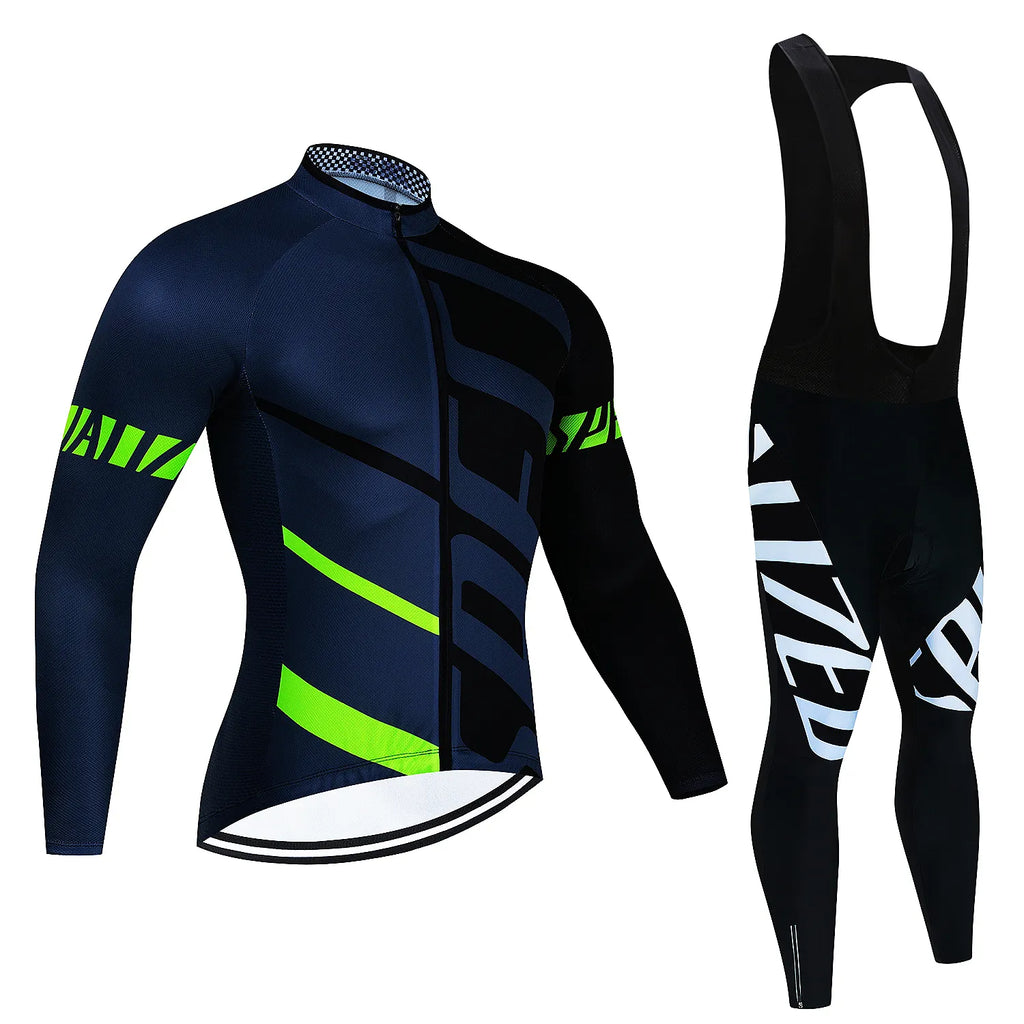 Fualrny Pro Cycling Jersey Set Long Sleeve Breathable MTB Bike Clothes Wear Bicycle Cycling Clothing Ropa Maillot Ciclismo-WAYBIKER