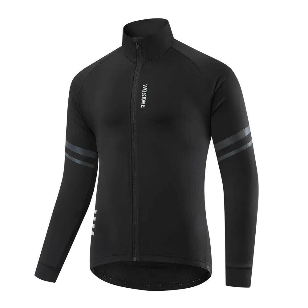 WOSAWE Warm Jacket Winter Fleece Thermal Cycling Jacket Long Jersey Running Coat Biker Riding Road Mtb Bicycle Clothes-WAYBIKER