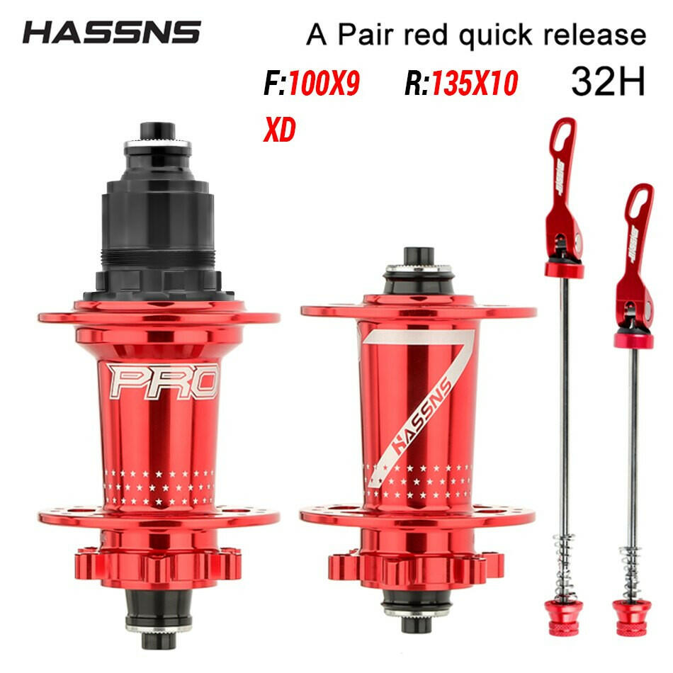 HASSNS PRO7 Bicycle Hub HG/XD/MS 32Holes J-Bend Spoke 4Pcs Sealed Bearing for SHIMANO Mountain Bike Freehub 8/9/10/11/12Speed