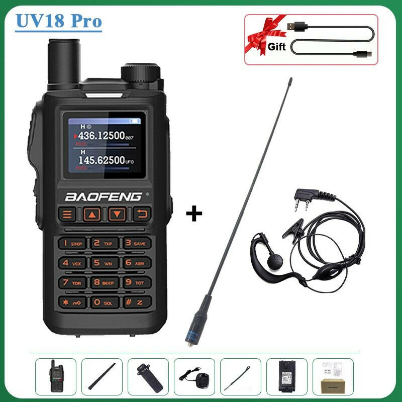 Baofeng UV18 Pro Orange Walkie Talkie 999 Channels 4 Bands UV18i UVi Two Way Radio UV18H L UV-G28 Handheld Transceiver Powerful-WAYBIKER