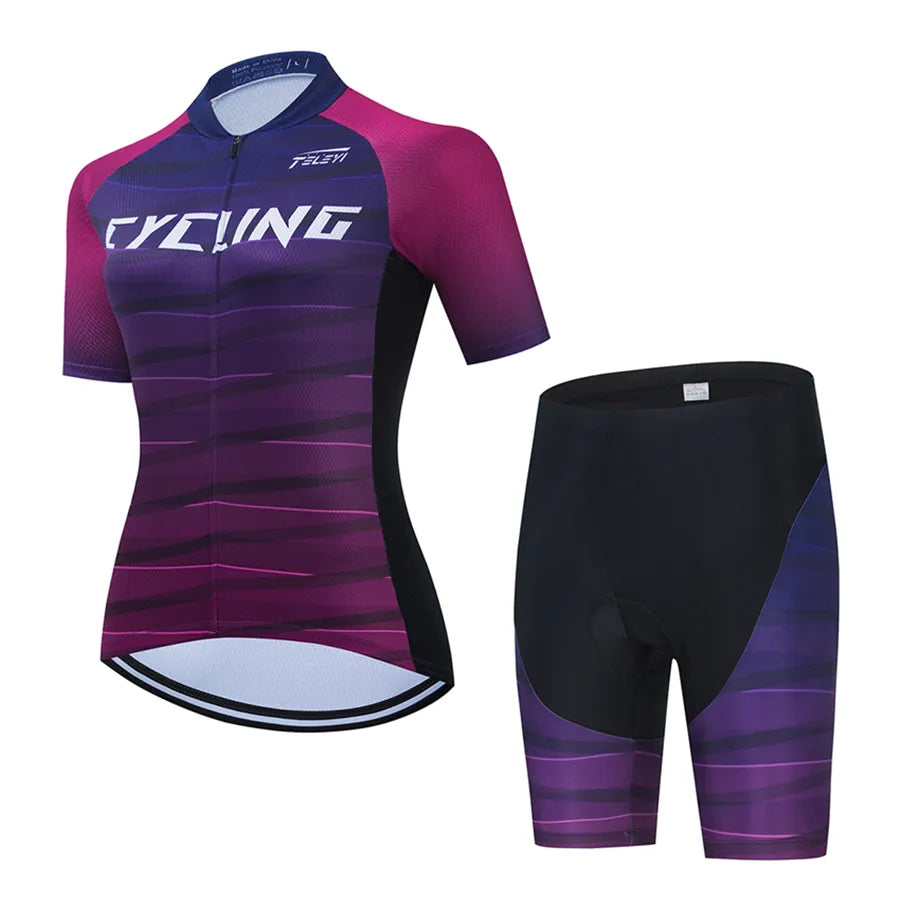 2023 Women's cycling clothing sets mountain bike jersey and shorts, women's sportswear-WAYBIKER