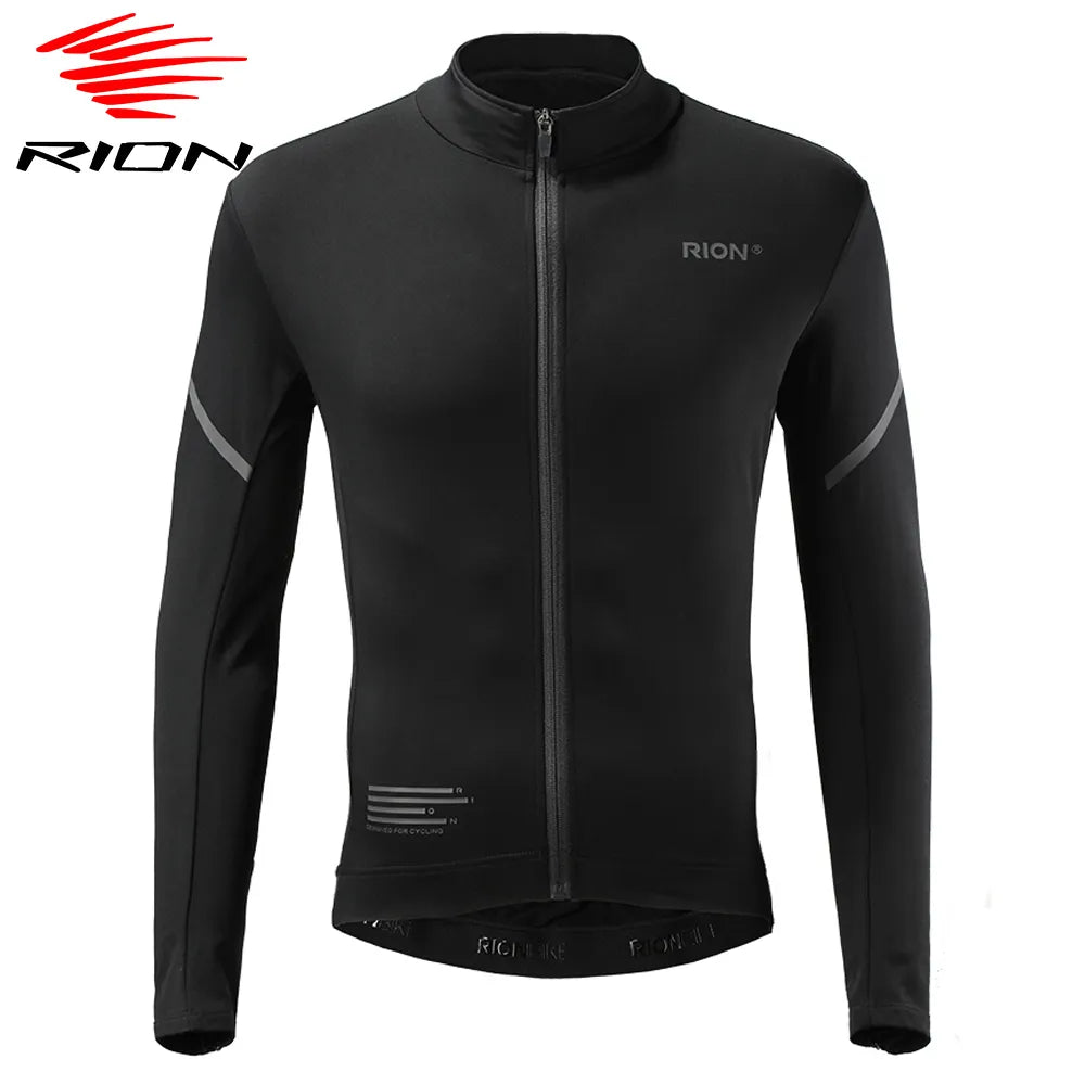 RION Winter Man Cycling Jersey MTB Jerseys Road Bike Shirts Bicycle Clothing Long Sleeve Motorcross T-Shirt Windbreaker Fleece