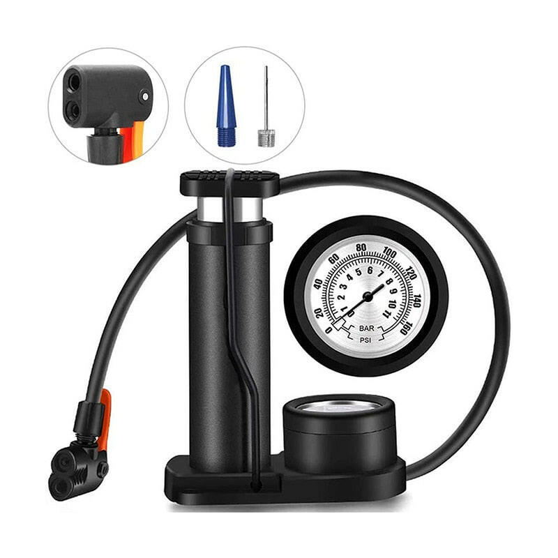 Biking Air Pump Bicycle Portable Bicycle Accessories Multifunctional Valve Foot Inflator Pump Save Energy for Electric Bike