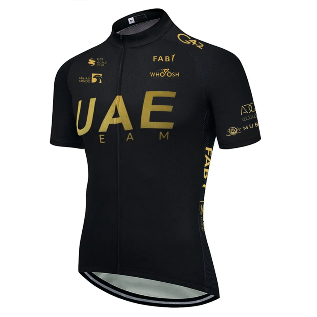 UAE Cycling Jersey Set 2023 Man's Team Short Sleeve Cycling Clothing MTB Bike Uniform Maillot Ropa Ciclismo Summer Bicycle Wear-WAYBIKER