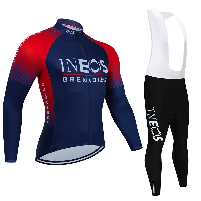 INEOS Autumn Long Set Sports Sets for Men Road Bike Jersey Bib Short Cycling Men's Uniform Man Clothes Bicycles Pro Suit Mens-WAYBIKER