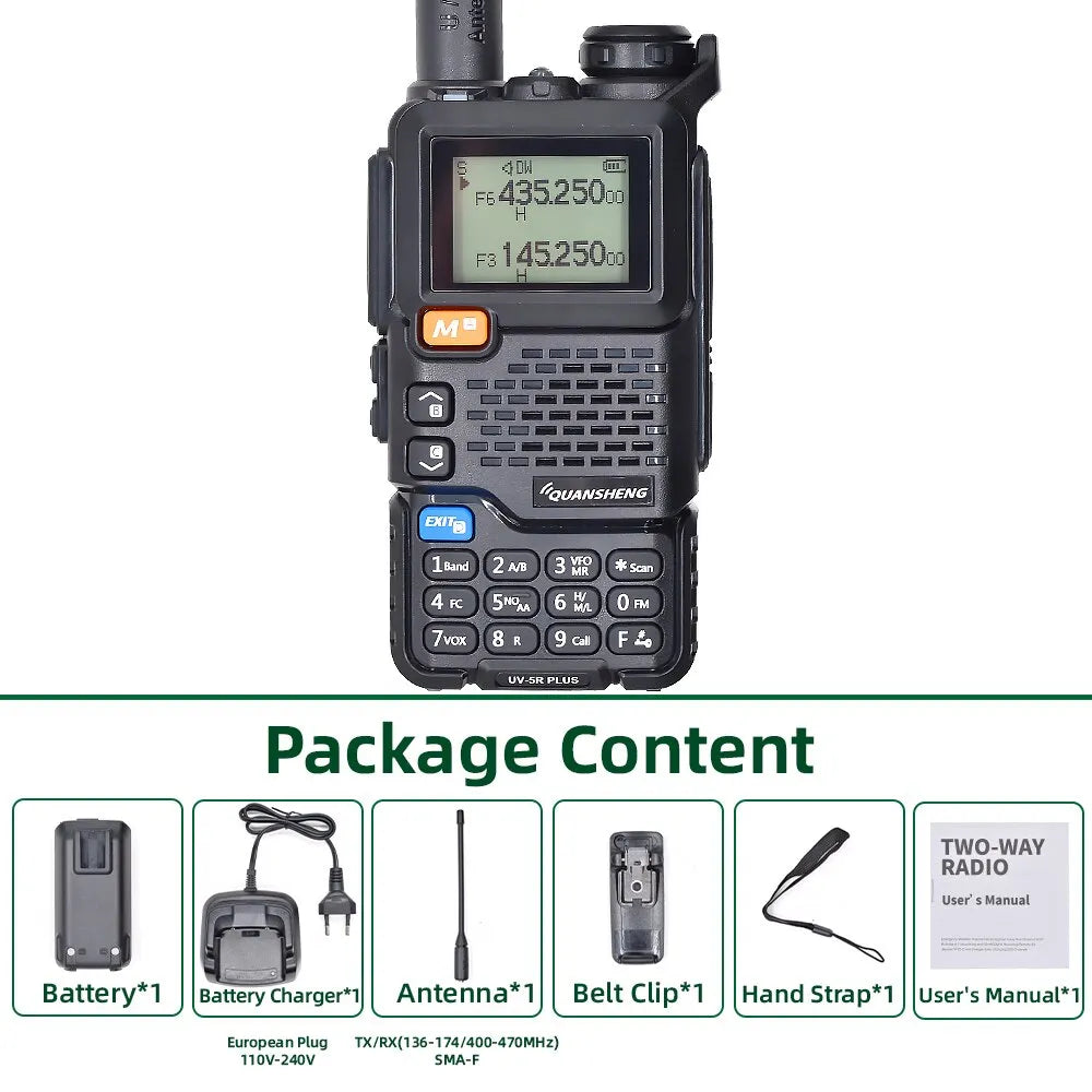 Quansheng UV 5R Plus Walkie Talkie Portable Am Fm Two Way Radio Commutator VHF Station K5 Receiver Ham Wireless Set Long Range-WAYBIKER