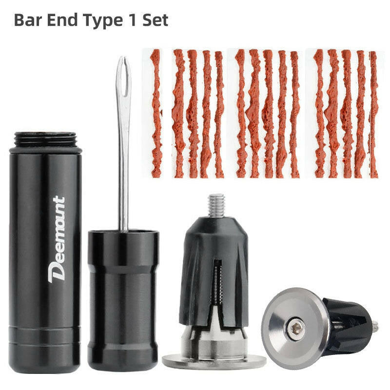 Bicycle Tubeless Tyre Repair Tool Set Bar End Hidden Glue Free Bike Tyre Drill Puncture Repair Tool-WAYBIKER