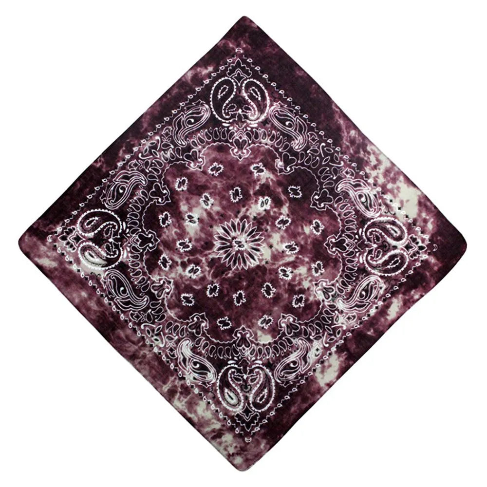 Square Scarf Hair Band Neck Scarf Cotton Bandana Hip Hop Paisley Headband Kerchief Neck Wrap Cashew Tie-dye Seamless Scarves DIY