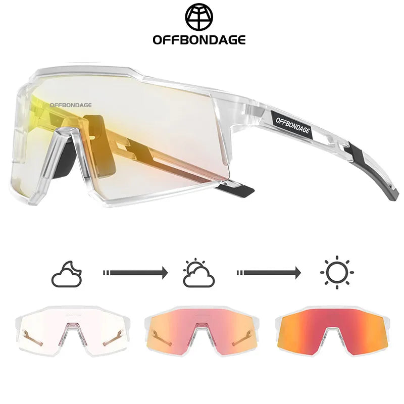 OFFBONDAGE Cycling Glasses Polarized Sunglasses Bicycle Goggles Sports With Myopia Frame UV Protection Cycling Eyewear Flexible