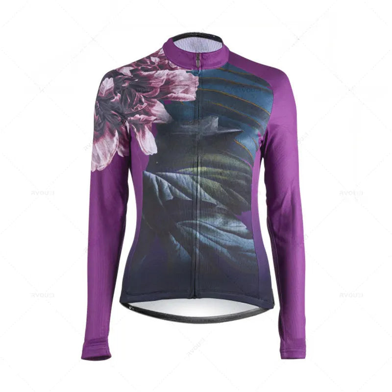 Women Autumn Cycling Jersey Set Long Sleeve Breathable Clothing MTB Maillot Ropa Ciclismo Bicycle Sportswear Bike Uniform-WAYBIKER