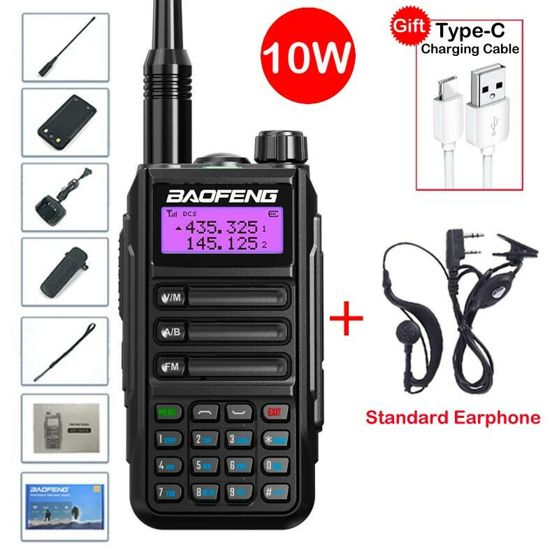 2023 Baofeng UV16 MAX V2 Walkie Talkie 10W VHF UHF Dual Band Two Way CB Ham Radio UV-16 Portable Radio Transceiver UV5R UV82-WAYBIKER