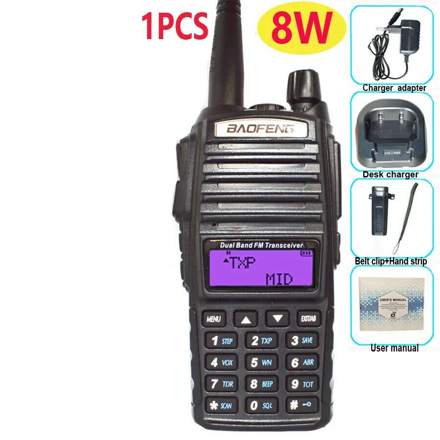 Professional Walkie Talkie UV82 FM Baofeng UV 82 8W Ham Radio Station VHF UHF Transceiver Hunting Radios Amateur Comunicador-WAYBIKER