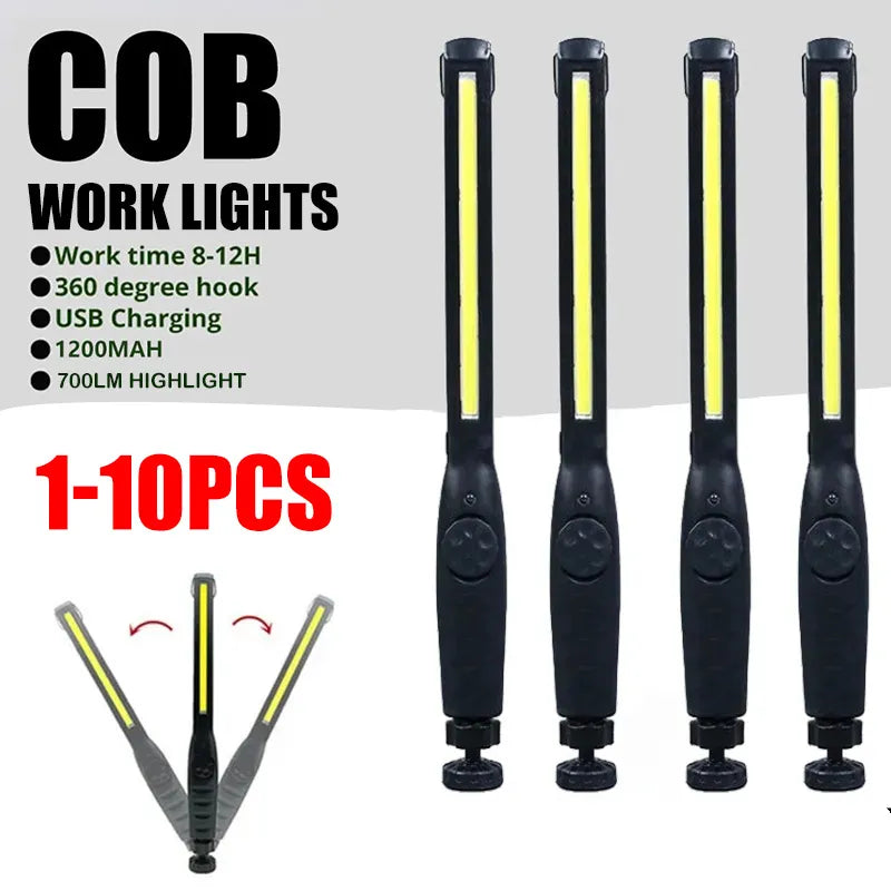 USB Rechargeable LED Flashlight New COB Magnetic Work Lamp Portable Lanterna Built In Battery Camping Torch Emergency Light-WAYBIKER