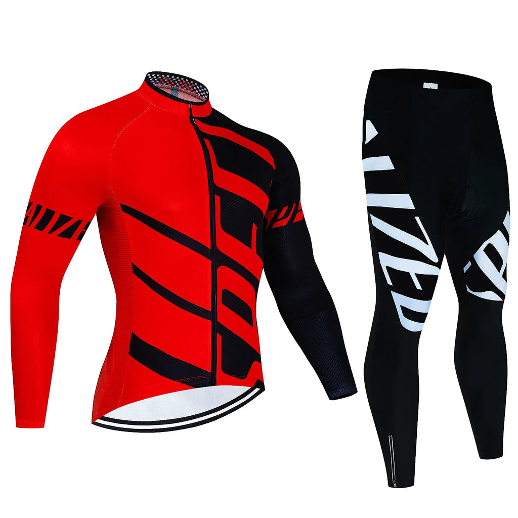 Fualrny Pro Cycling Jersey Set Long Sleeve Breathable MTB Bike Clothes Wear Bicycle Cycling Clothing Ropa Maillot Ciclismo-WAYBIKER