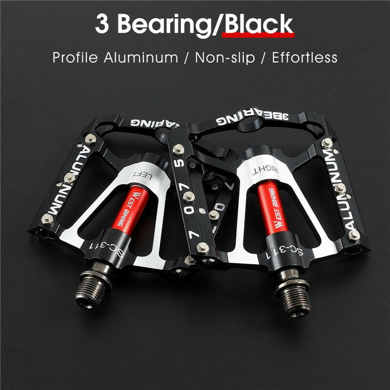 WEST BIKING Bicycle Pedals Ultralight Anti-slip CNC BMX MTB Road Bike Pedal Cycling Sealed Bearing Bike Pedals-WAYBIKER